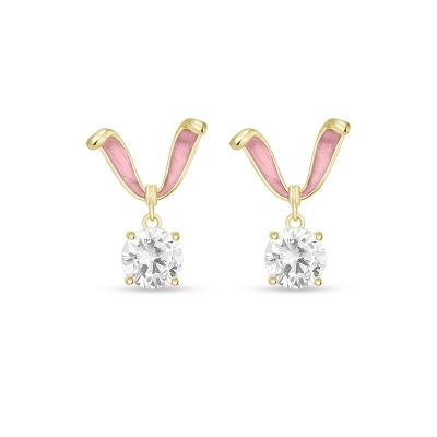 China FASHIONABLE Female Temperament 925 Sterling Silver Rabbit Stud Earrings Cute Little Rabbit Stud Earrings Shape Lightweight Luxury Jewelry for sale