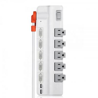 China 90 Degree Outlet Rotating Strip 5 Outlet Extension Sockets American Power Kind for sale