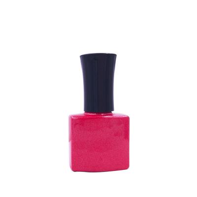 China Wholesale Personal Care 5ml 10ml 15ml Cylinder Logo Clear Glass Nail Polish Empty Private Bottle Black Cap With Brush for sale