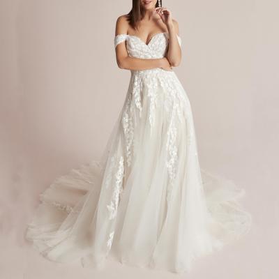 China Anti-Wrinkle Customize Tank Polyester Backless Modern Sleeveless Ball Gown Simple White Lace Wedding Dresses Robe De Marier For Women 2022 for sale