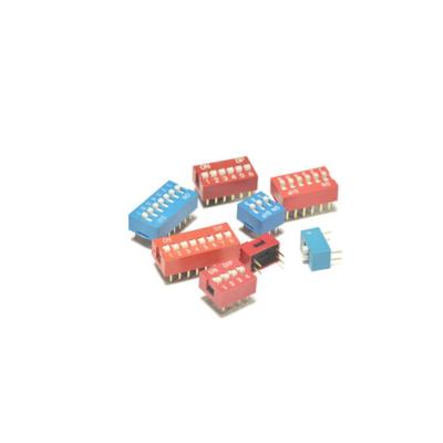 China 1P/2/3/4/6P /8/9P/10P Straight DIP SMD Copper 2.54mm Red/Blue DIP Switch for sale