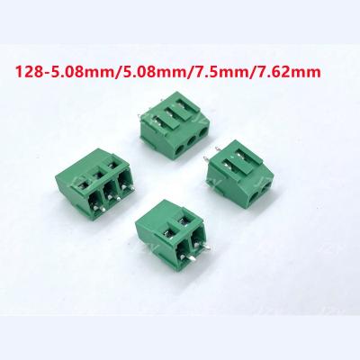 China High Quality PA66 JZY PCB Green Screw Terminal Block Spliced Copper Iron 2P/3P 128-5.08mm/5.0mm/5.08mm/7.5mm/7.62mm for sale