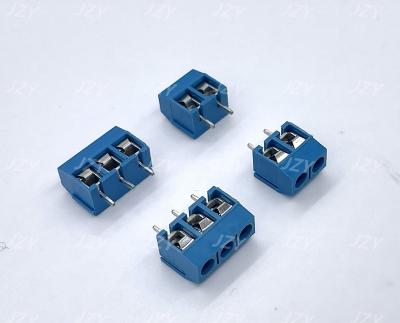 China High Quality PBT.UL94V-0 JZY PCB Terminal Block Blue Green/Iron Spliced Copper Spliced Copper Screw Flat/Round 2P-6P KF301-5.0mm for sale