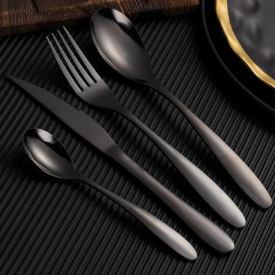 China Stainless Steel Cutlery Set Stainless Steel Cutlery Set Knife Fork Spoon Luxury High Quality Royal Luxury Vintage Wedding Gold Plated Silver Teaspoon Evening Spoon for sale