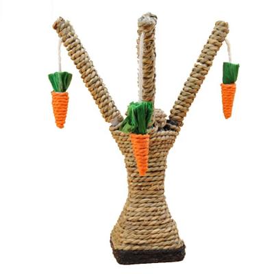 China New Products Viable On China Market Handwoven Straw Sisal Rope Brown Carrot Cat Scratch Plastic Tree Toys for sale