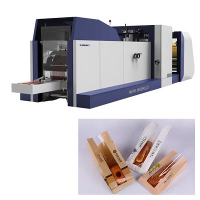 China Garment Shops China High Speed V Bottom Brown Paper Bag With Window Bag Machine for sale