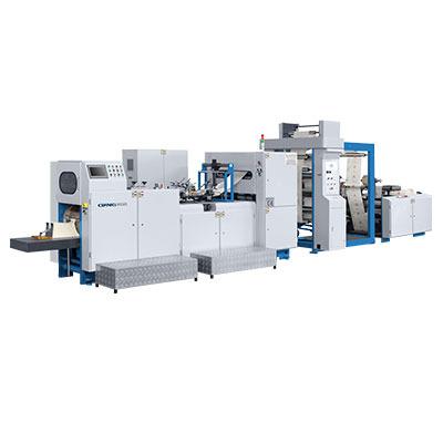 China Garment Shops Ounuo C330 Pointed V-shape Bottom Bottom Bag High Speed Flat Bottom Paper Bag Making Machine for sale