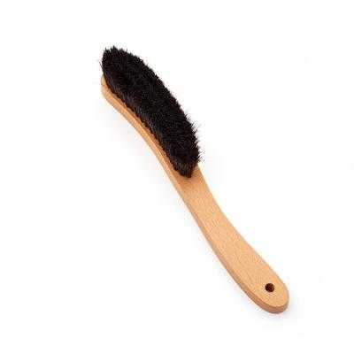 China Durable Pig Hair Bristle Brush Long Handle Wooden Soft Clothes Cleaning Brush For Hotel Household for sale