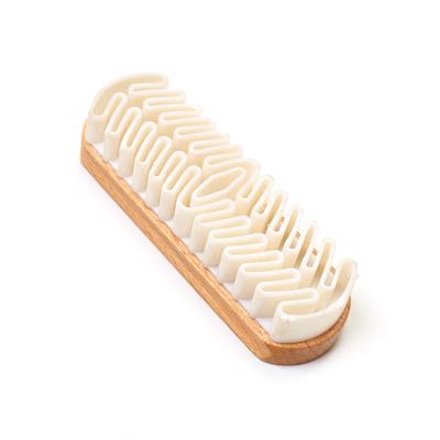 China Double Use Wood Handle Shoe Care Suede Rubber Shoe Cleaning Brush for sale