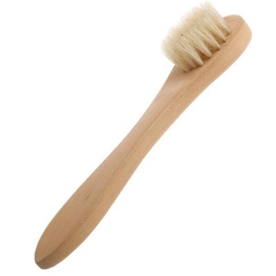 China Wooden shoe brush with hog bristle shoe polish brush shoe cleaning brush for sale