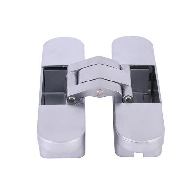 China Modern European Style 60kg Medium Weight Satin Chrome H Zinc Alloy 3D Concealed Door Hinge For Wooden Door for sale