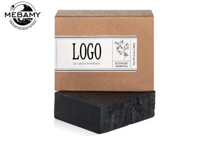 China Black Color Activated Charcoal Soap Bar For Anti Fungus Bath Whitening for sale