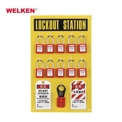China 10pcs Padlocks Kit 10 Good Quality Safety Products Kit 10 Padlocks Padlocks Hasp Padlock Warning Tags Station for storaging for sale
