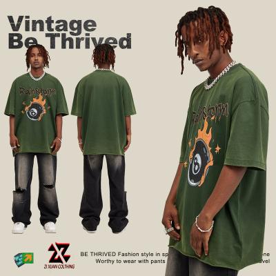 China Anti-wrinkle Streetwear Hip Hop Heavyweight 100% Cotton Custom Men Vintage Oversized Tshirt for sale
