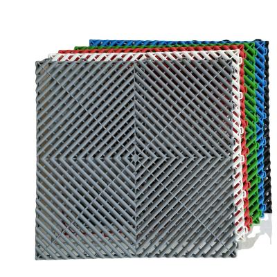 China Industrial Factory Directly Supply Outdoor Modular Interlocking Removable PP Tiles Garage Flooring Sports Yard Plastic Tiles for sale