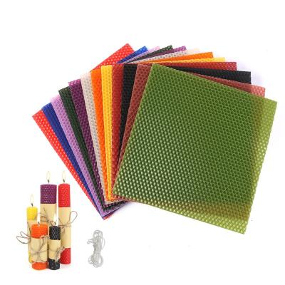 China Hot Sale DIY Honeycomb Scented Candle Wholesale Organic Beeswax Comb Base Leaves Color for sale