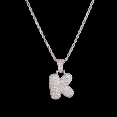 China Hiphop Hip Hop Pendant QH Jewelry Iced Out Hiphop Rapper Jewelry Full Necklace Alphabet Pendant Paved Letter Christmas Custom Gift for sale