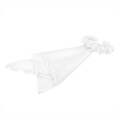 China White Rose Bridal Veil Hen Party Gauze PESENAR Lace Headring Lace Flower Veil Bridal Accessories Fabric With Hair Circle for sale