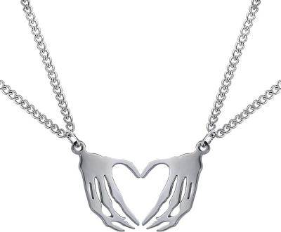 China TRENDY BFF Ghost Hand Necklace for 2 Matching Couple Necklaces Friendship Best Friend Necklaces For Bestie Cheap Couple Gifts for sale