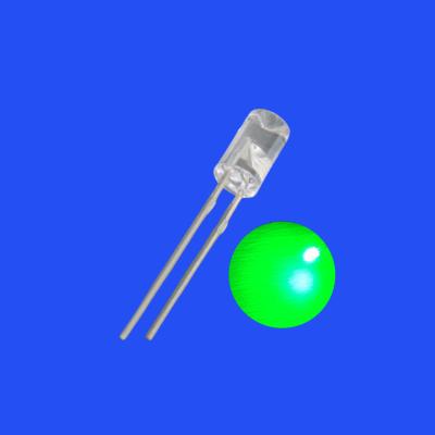 China LED Flashing 4mm 0.5Hz 1/2 Ciclo de Função Verde Cor 515-525nm 4000mcd 80deg Forma Cóncava Cabeça sem flanges LED piscando à venda