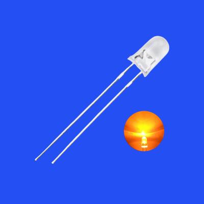 China 5mm 1.5Hz 1/6 Duty Cycle Orange Color 600-615nm 600-1200mcd Round Head Long LED Pins Flashing Light for sale