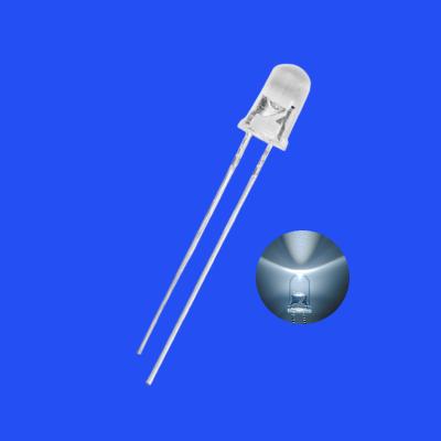 China 5mm 1.5Hz 12V 1/6 Duty Cycle White Color 8000-12000K 2000-4000mcd Round Head Resistor Integrated Flashing LED for sale