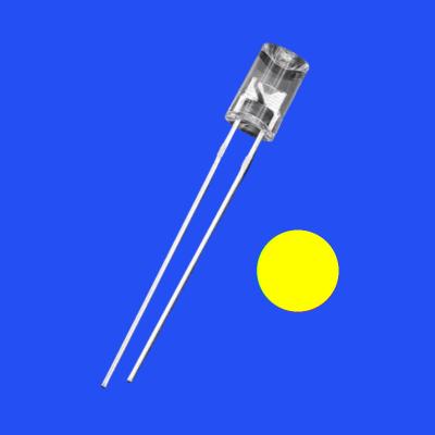 China 5mm 1.5Hz 1/12 Duty Cycle Yellow Color 585-595nm 600-1200mcd 90deg Flangeless Concave Shape Flashing LED for sale