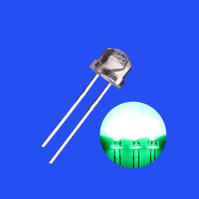Chine 0.5W 5mm 520-530nm Couleur verte 5000-6000mcd Forme de paille Lentille claire Diode LED de 120 degrés à vendre