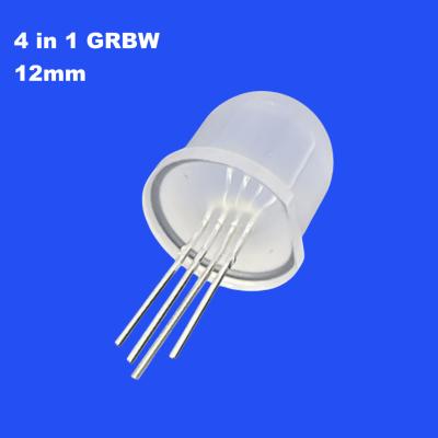 China SK6812 12mm 4in1 GRGBW Full Color Diffused Round Head 60deg Addressable Pixel LED Diode for LED Pixel Screen for sale