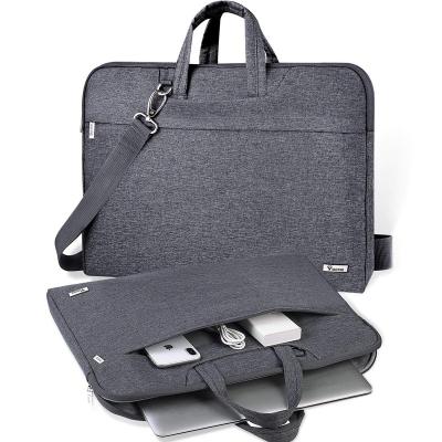 China Polyester Laptop Bag Carrying Case 14 15 15.6 Inch With Shoulder Strap Slim Computer Sleeve Cover Compatible With MacBook for sale