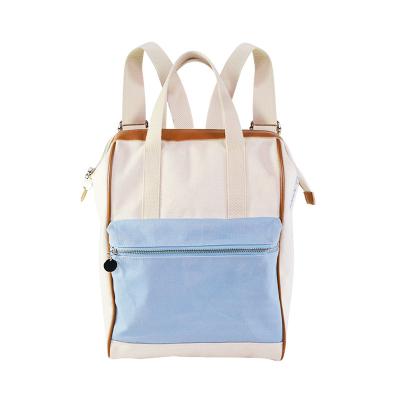 China Other Backpack Embroidery Canvas Backpack Blue Letter Backpack for sale