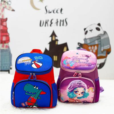 China 2021 New School Season Cartoon Waterproof Cute Children Backpack Kindergarten Student School Bag for sale