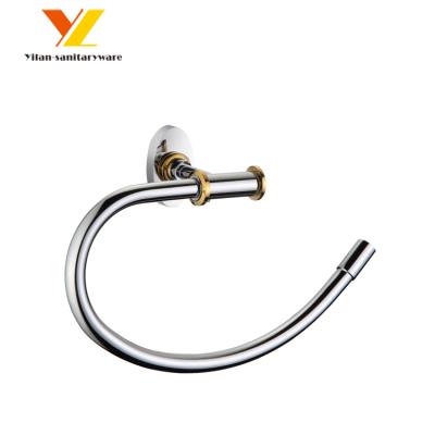 China Elegant Hotel Towel Rack Towel Rack Wall Gold Bath Brass Towel Ring for sale