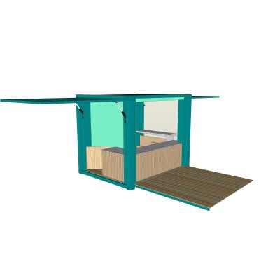 China Modern 10 ft Automatic Prefab Green Small Container Store Building Modified Container for sale