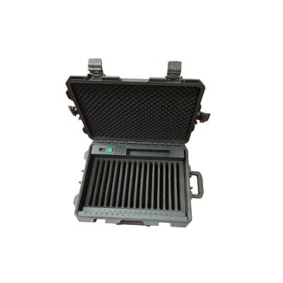 China Office School Multimedia Machine Manufacturer Aluminum alloy 10/16 Ways USB Type C Frame Luggage Tablet Charging Trolley for sale