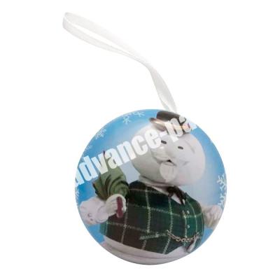 China Gift & Craft RD225 round tin can for Christmas ornament & Christmas tree decoration container supplier manufacture Christmas round tin can for sale