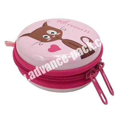 China Household Products RD142 round tin can with printed cat for food candies custom tin box packaging container supplier manufacture round tin can for sale
