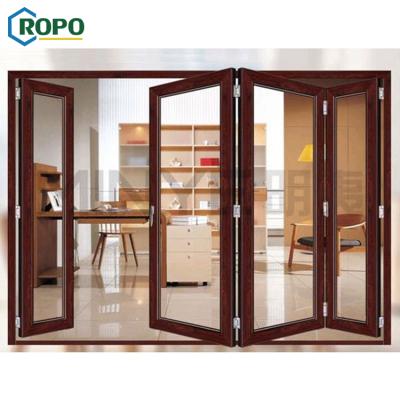 China AS2208 Waterproof Hurricane Proof Aluminum Soundproof Glass Folding Door for sale