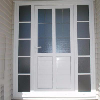 China Modern Wholesale Upvc Agga Heavy Duty Glass Terrace Hurricane French Swing Door for sale