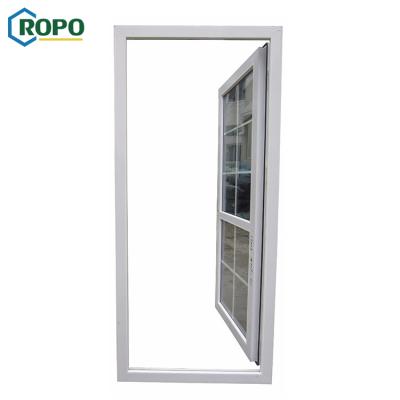 China Modern Impact Resistant AGGA Glass Patio Hurricane Plastic Casement French Door For Commercial for sale