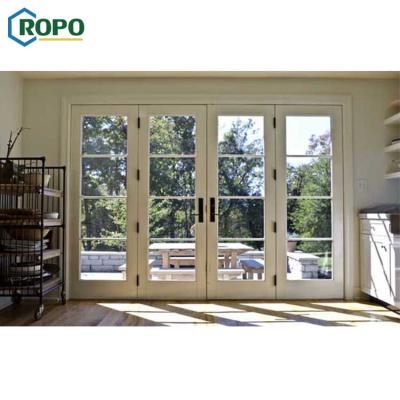 China Modern Manufacture China Temper Glass Swing Pvc French Door for sale