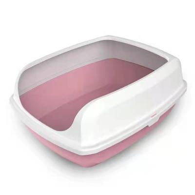 China New Design Cats Portable Semi Closed Aesthetic Cat Trash Can Toilet Large Cat Litter Box For Cleaning for sale