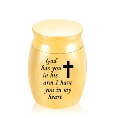 China Stainless Steel Mini Cremation Pet Ash Urn Viable Keepsake Keepsake Hair Pet Jar for sale