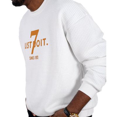 China Breathable Unisex Knit Waffle Ladies Long Sleeve Tee Shirts White Tee Shirt Men for sale