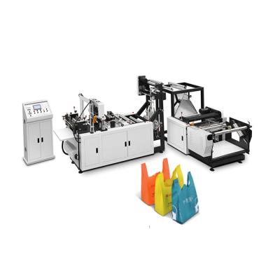 China Full Automatic Factory Carry Bag Machine Nonwoven High Speed Nonwoven T-shirt Vest Bag Making Machine for sale