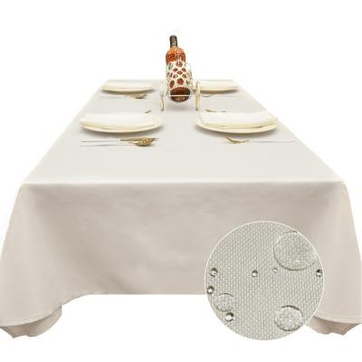 China 260gsm Waterproof Customization Bahama 55*79 Inch 140*200cm Rectangular White Solid Color Cloth White Table Cloth for sale