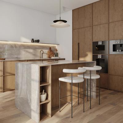 China Custom Modern Kitchen Cabinet Luxury Lacquer Double Sink Islands Cabinets Solid Wood & MDF with PVC Door Finish Kitchen Cabinets for sale