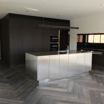 China Prima Pull Down Kitchen Cabinet Kitchen Cabinets Modern Aluminum Mirror Polished Brushed Kitchen Cabinets for sale