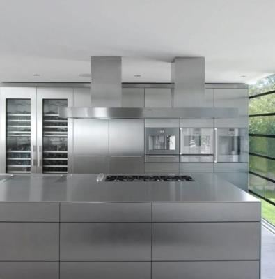 China Stainless Steel Stainless Flat Pack Kitchen With Cabinet Furniture Designer Cabinet Set for sale