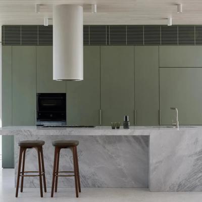 China Free Whole House Design Moisture-proof Plywood Solid Modular Kitchen Island Cabinets for Villa Apartment with Dining Sink for sale
